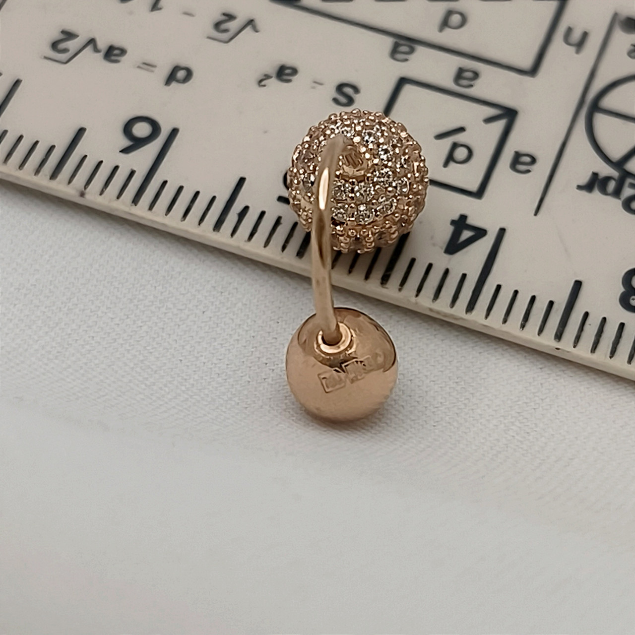 Золоті сережки матрешки, золоті сережки кулі золоті сережки матрьошки з камінням cald - Зображення 9