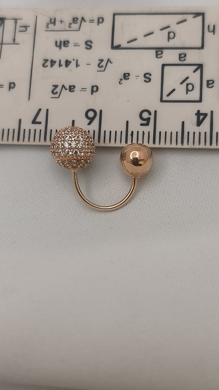 Золоті сережки матрешки, золоті сережки кулі золоті сережки матрьошки з камінням cald - Зображення 8