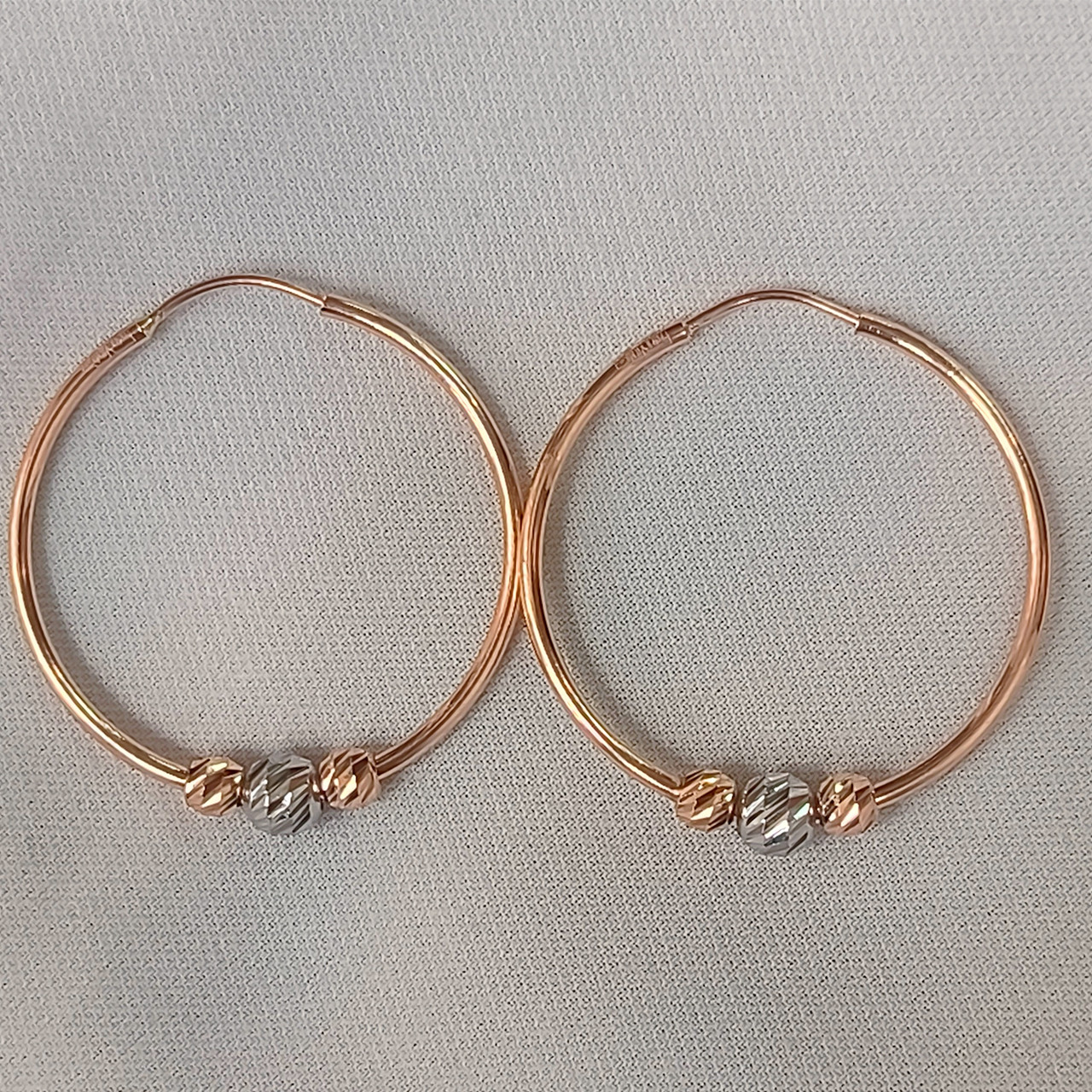 Золоті сережки кільця 585 проби - Зображення 3