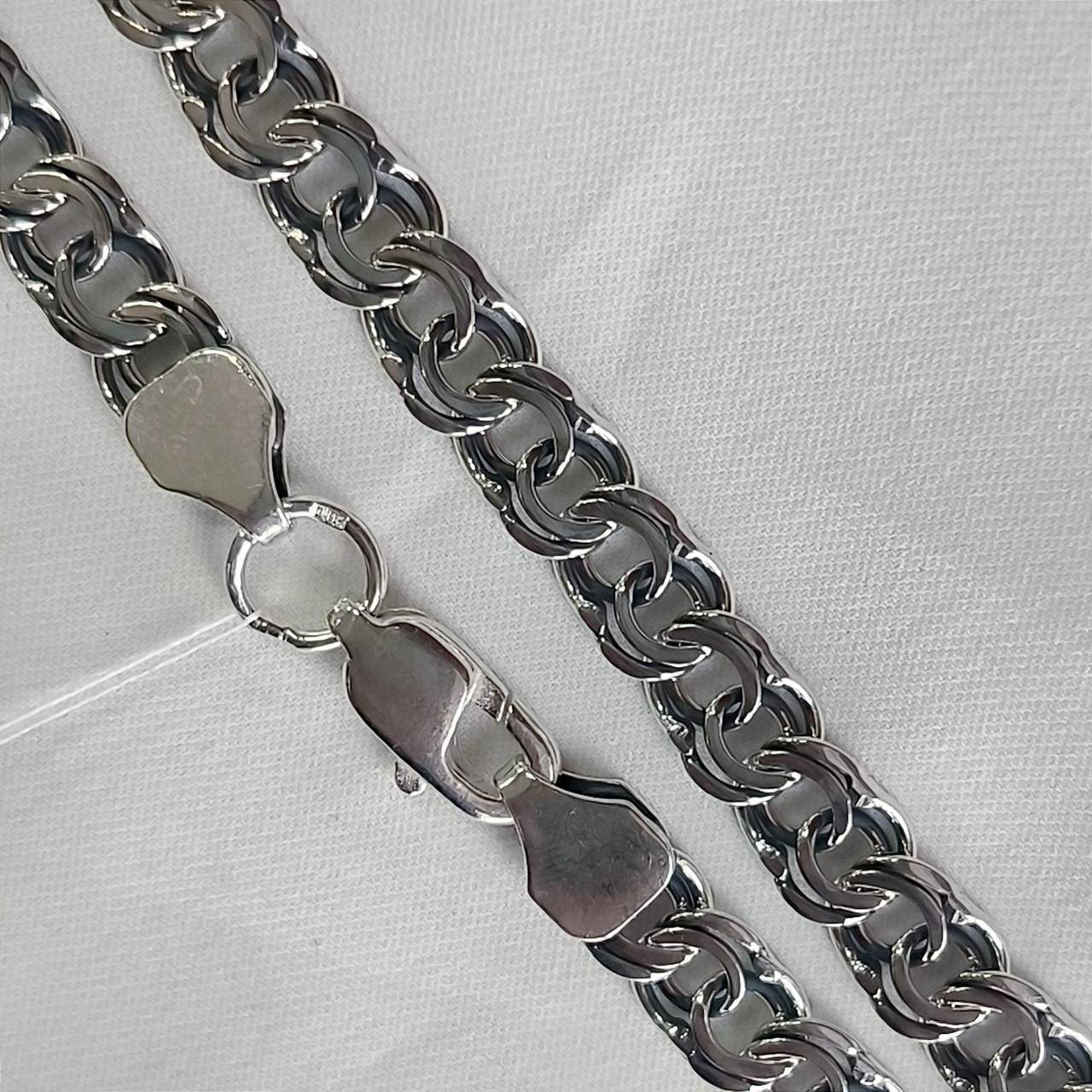 Срібний ланцюг Бісмарк 925 проби з чорнінням