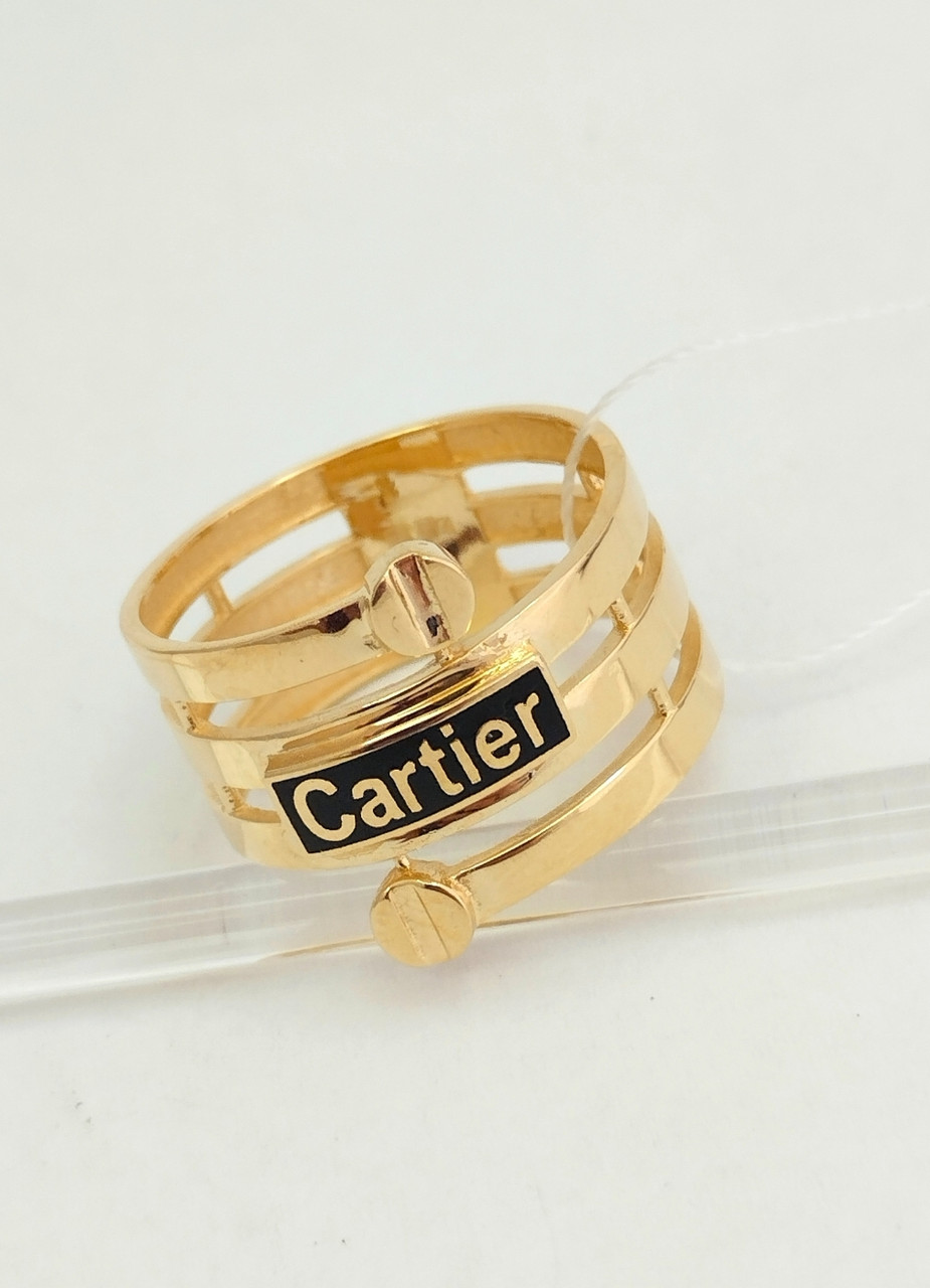 Золоте кільце з емаллю Ukr-gold