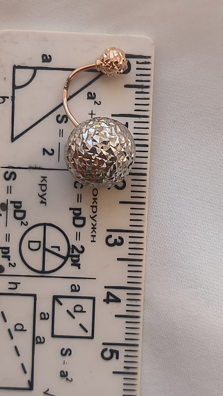 Золоті сережки шарики в білому золоті Ukr-gold.com - Зображення 6