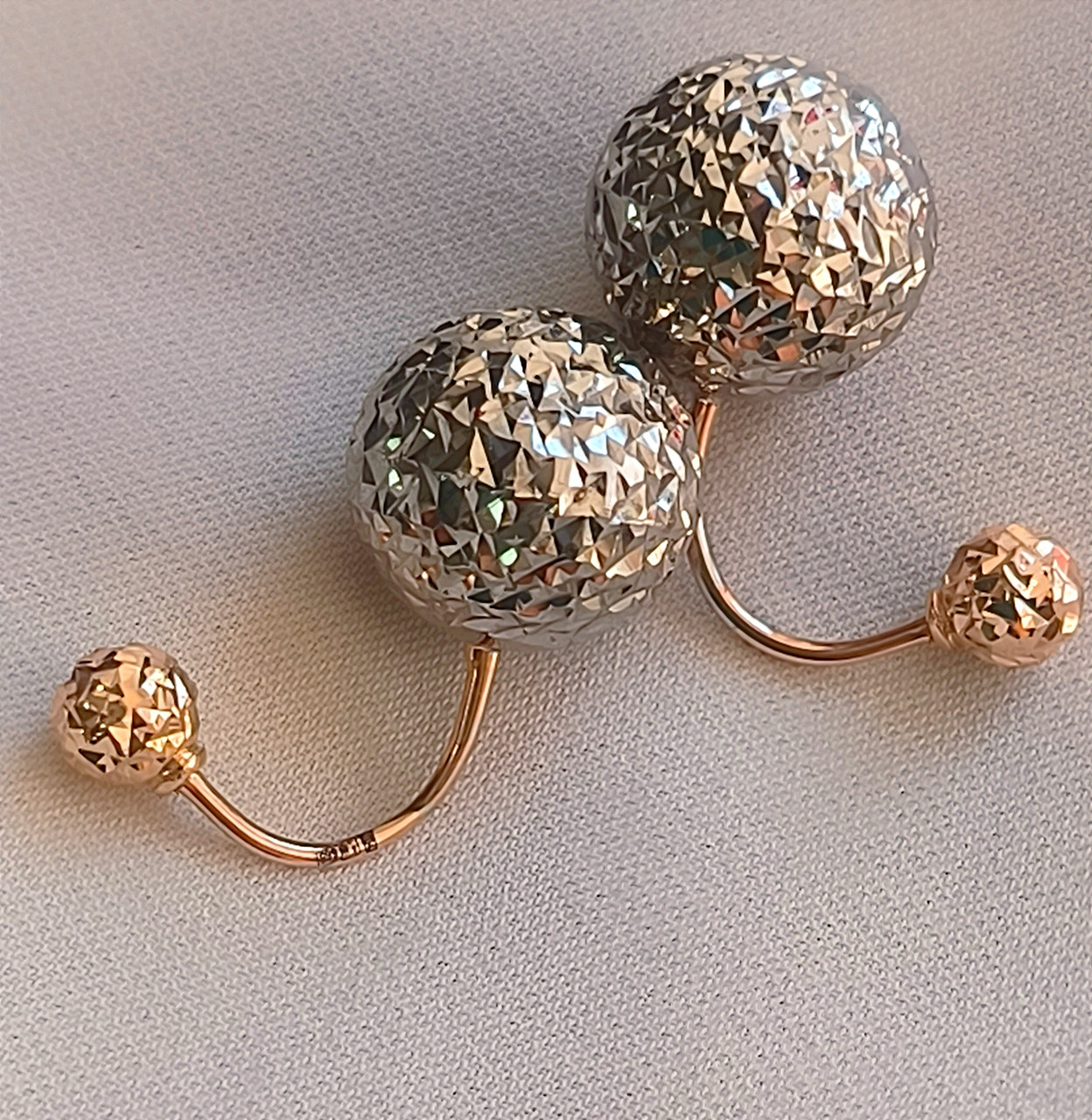 Золоті сережки шарики в білому золоті Ukr-gold.com - Зображення 7