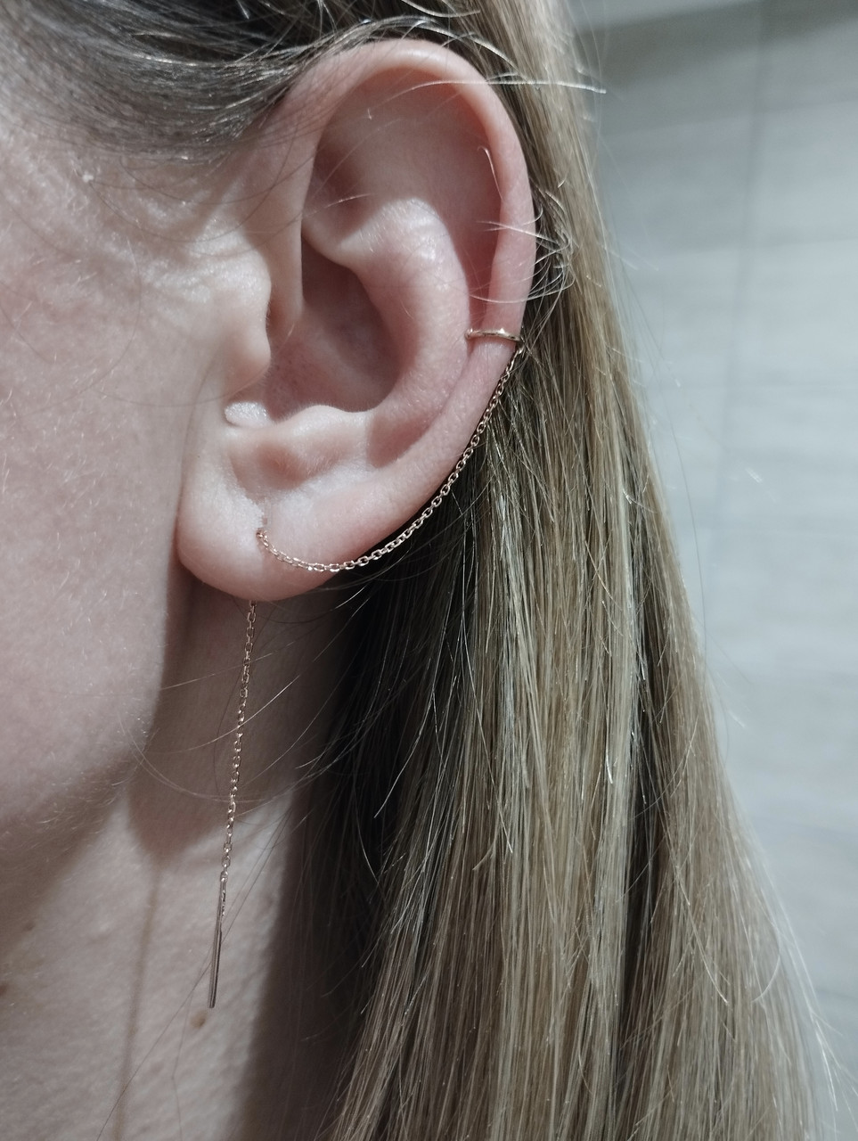 Золоті сережки протяжки Ukr-gold