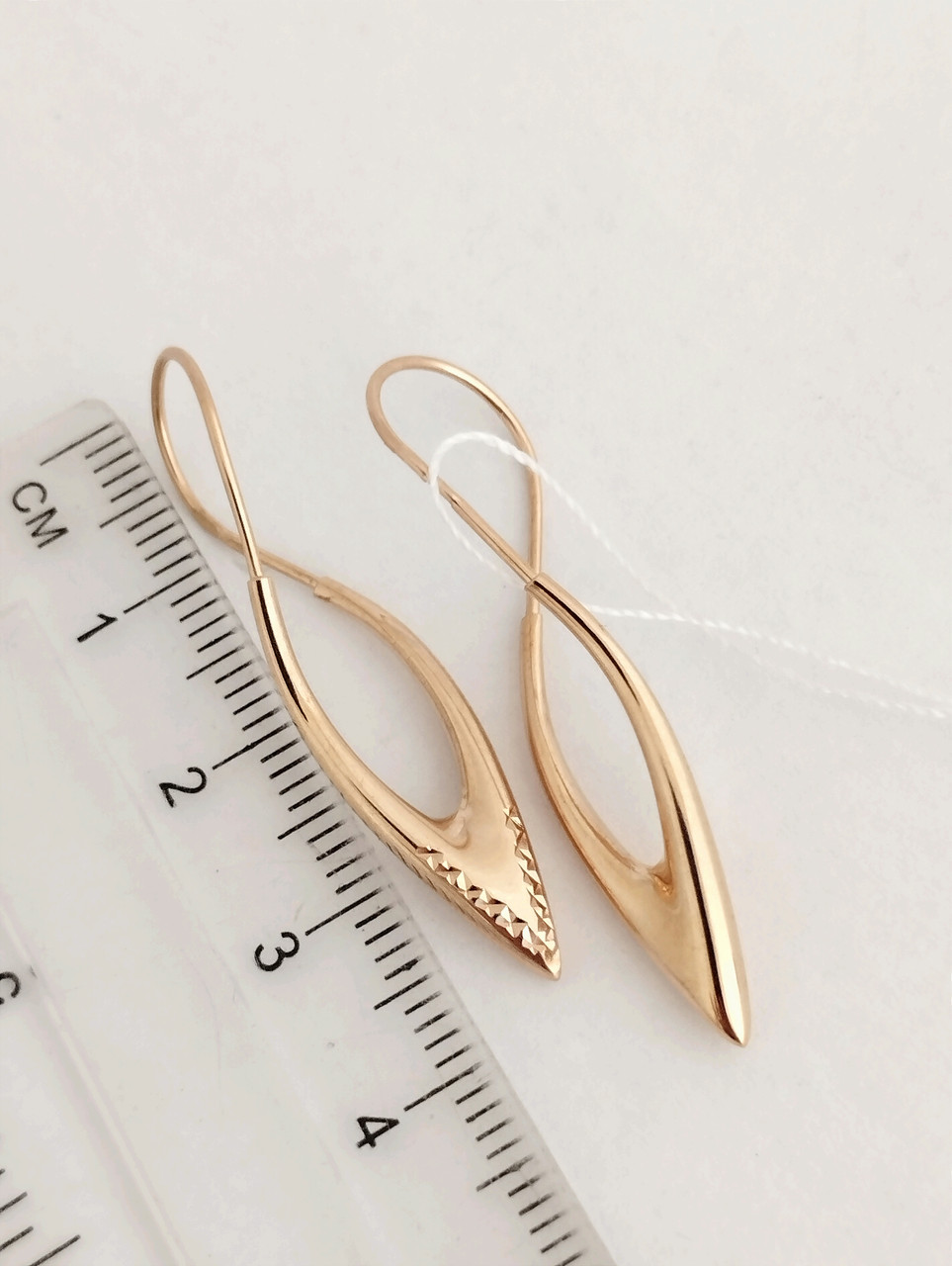 Золоті сережки без вставок - Зображення 2