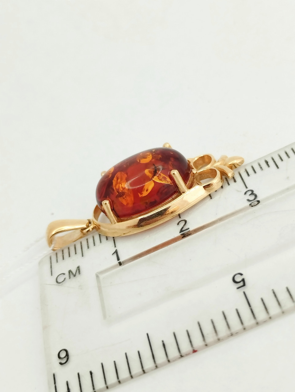 Золотий кулон із бурштином Ukr-gold - Зображення 2