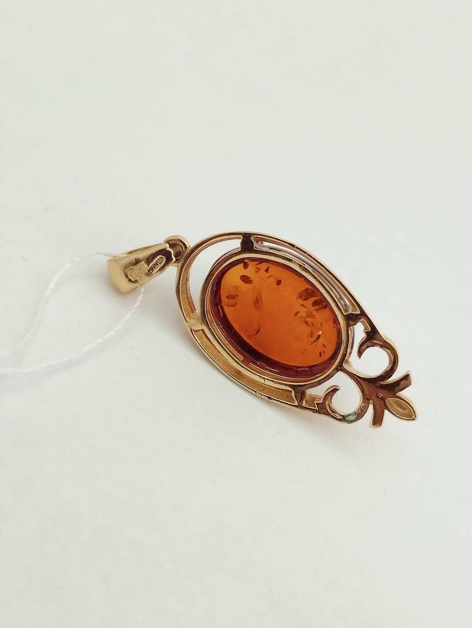 Золотий кулон із бурштином Ukr-gold - Зображення 3
