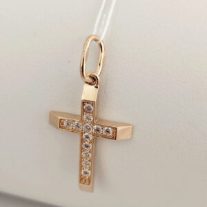 Золотий хрест з цирконієм Ukr-gold