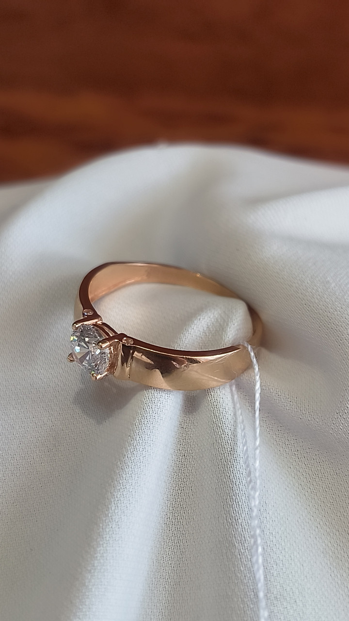 Золоте кільце з цирконієм 585 проби - Зображення 4