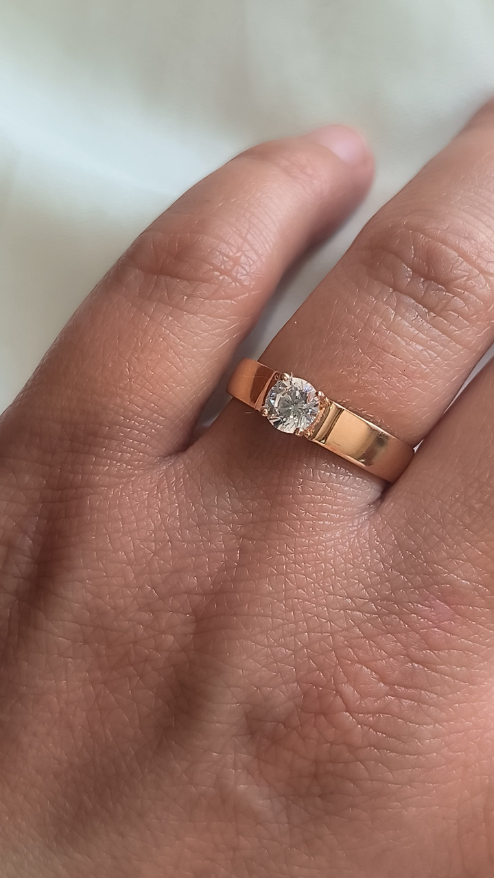 Золоте кільце з цирконієм 585 проби - Зображення 2