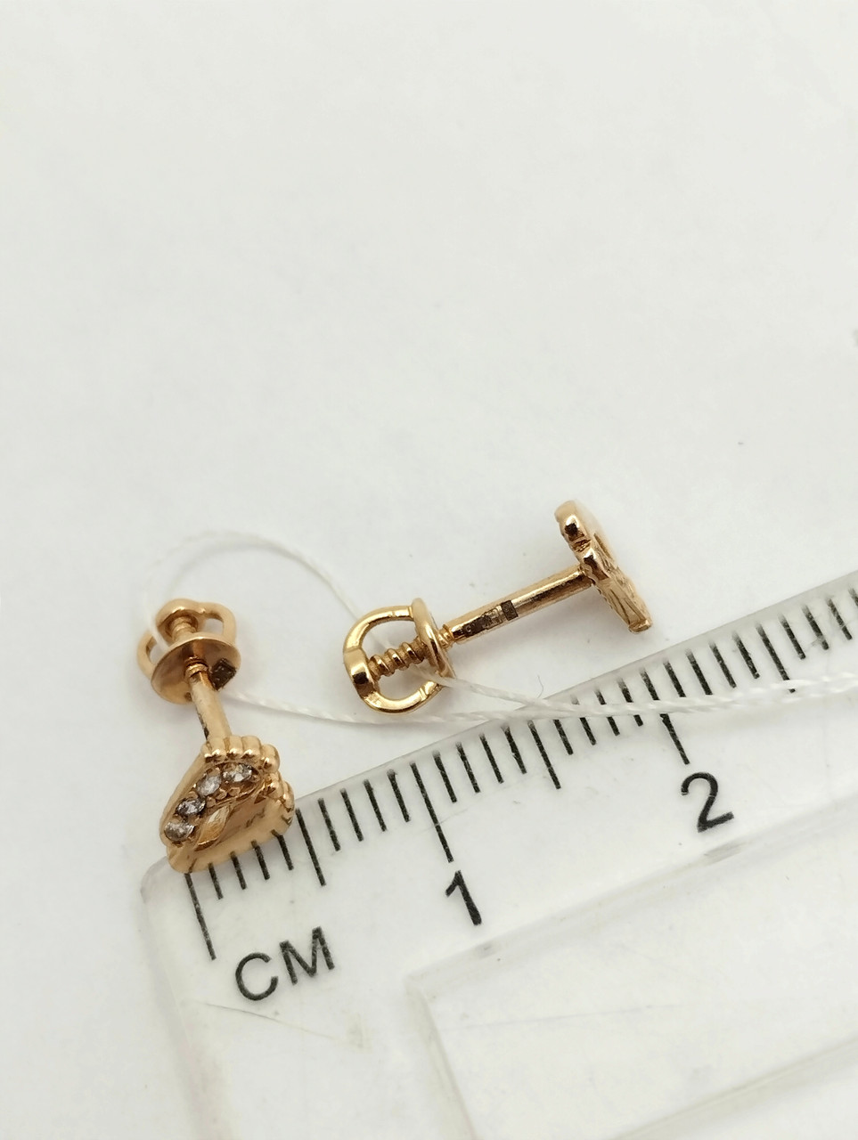 Золоті сережки гвоздики п'ятки Ukr-gold - Зображення 3