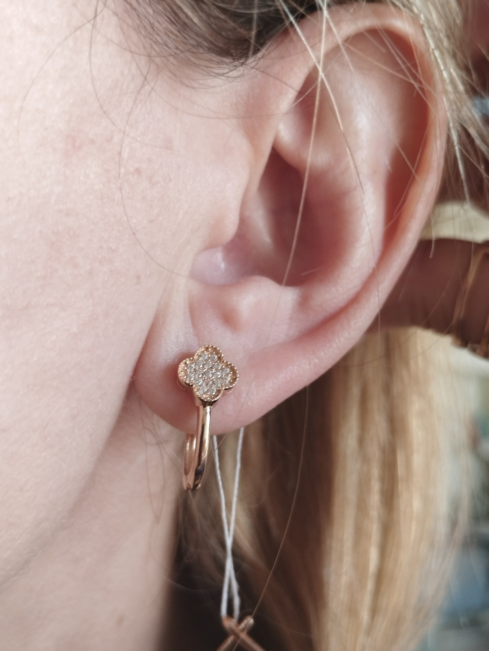 Золоті сережки конюшина Ukr-gold - Зображення 3