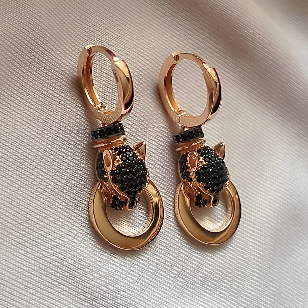 Золоті сережки Пантера Ukr-gold