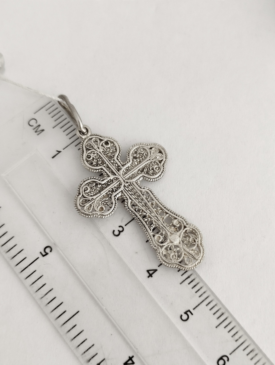 Срібний хрест без розп'яття Ukr-gold - Зображення 2