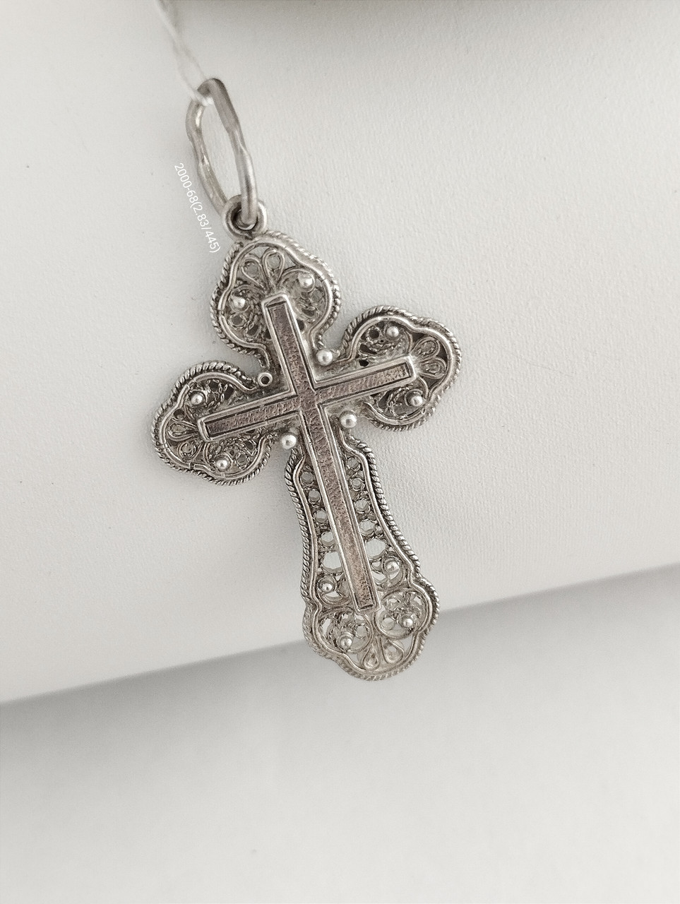 Срібний хрест без розп'яття Ukr-gold