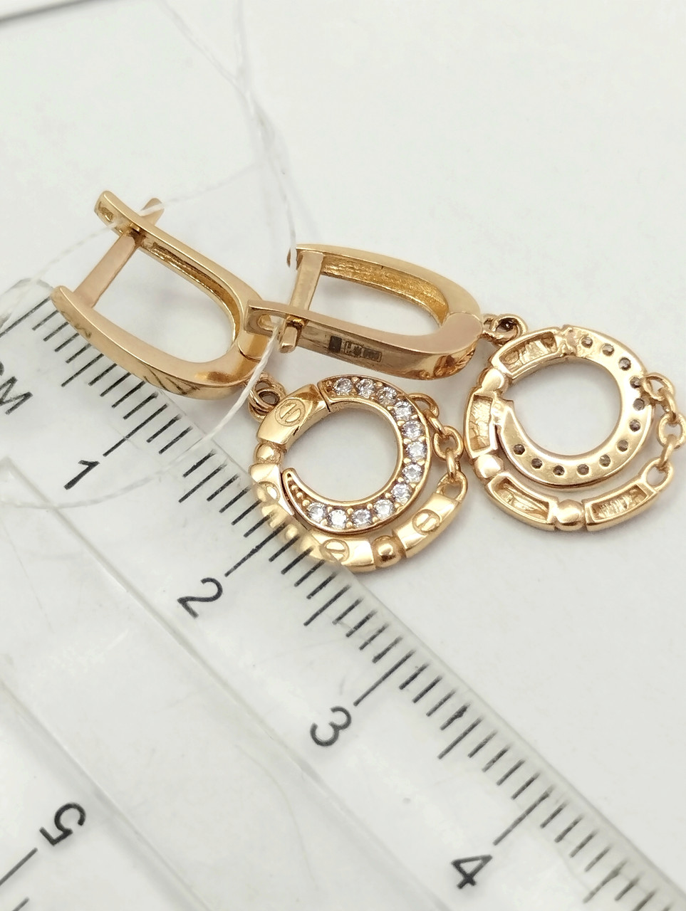 Золоті сережки висячі Ukr-gold - Зображення 3