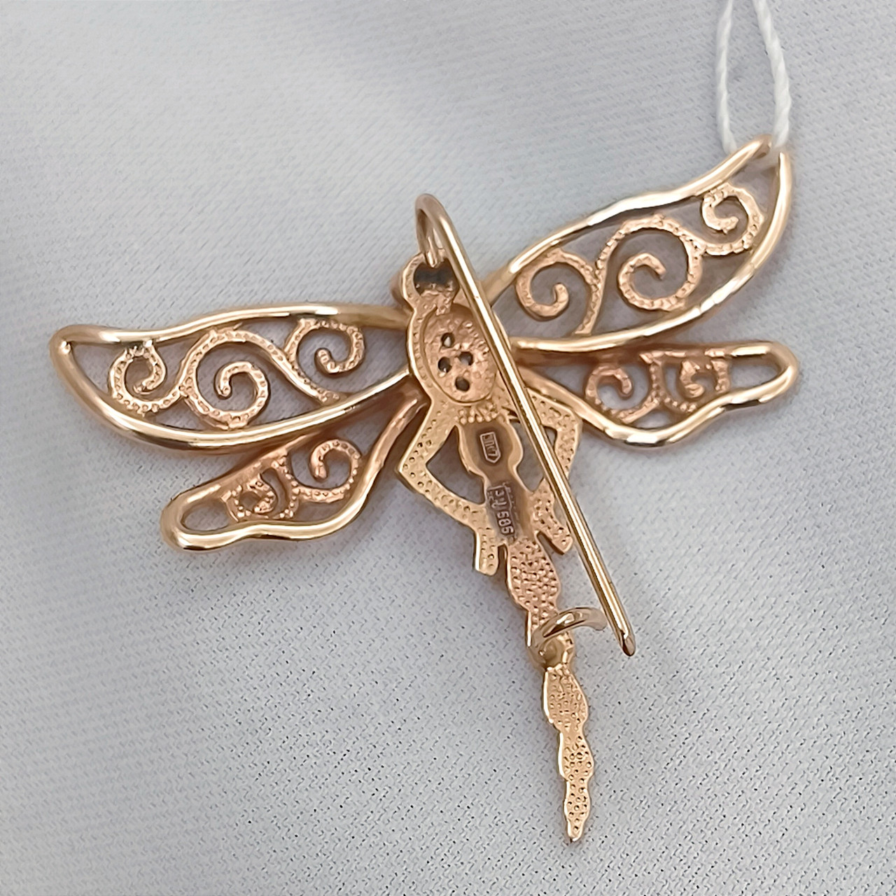Золота брошка у вигляді бабки 585 проби - Зображення 4