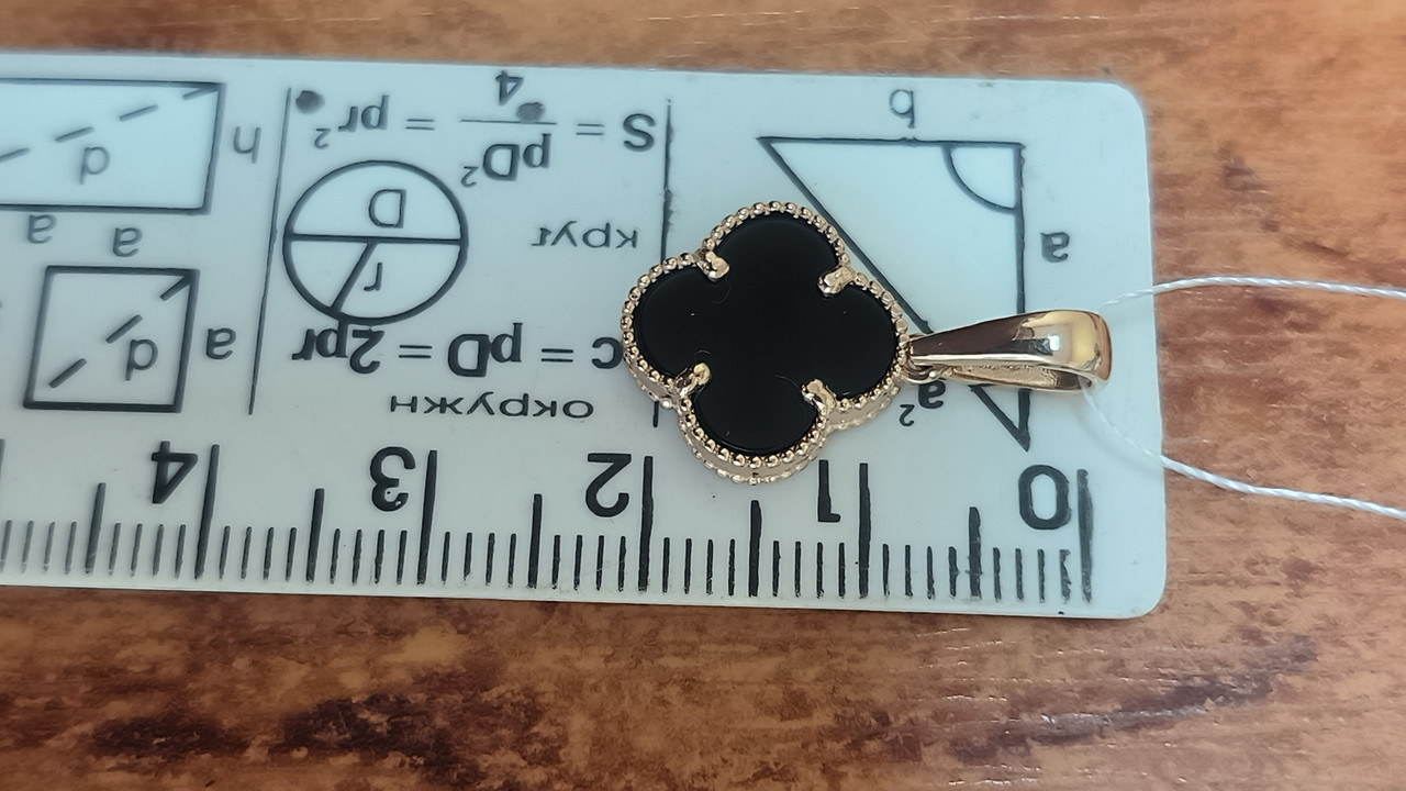 Золотий кулон 585 проби у формі конюшини - Зображення 3