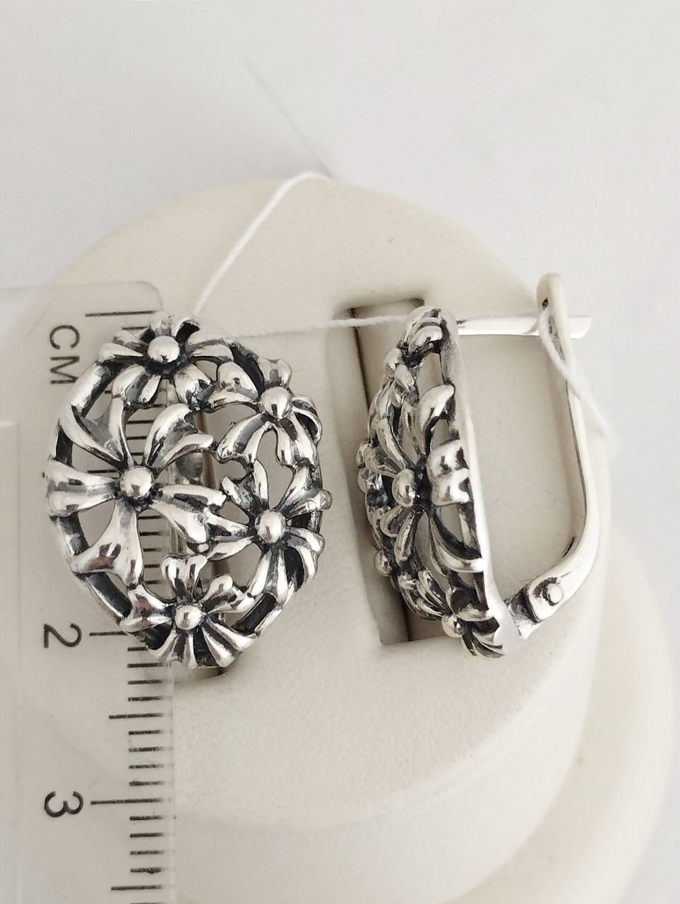 Срібні сережки без вставок 1100257 - Зображення 2