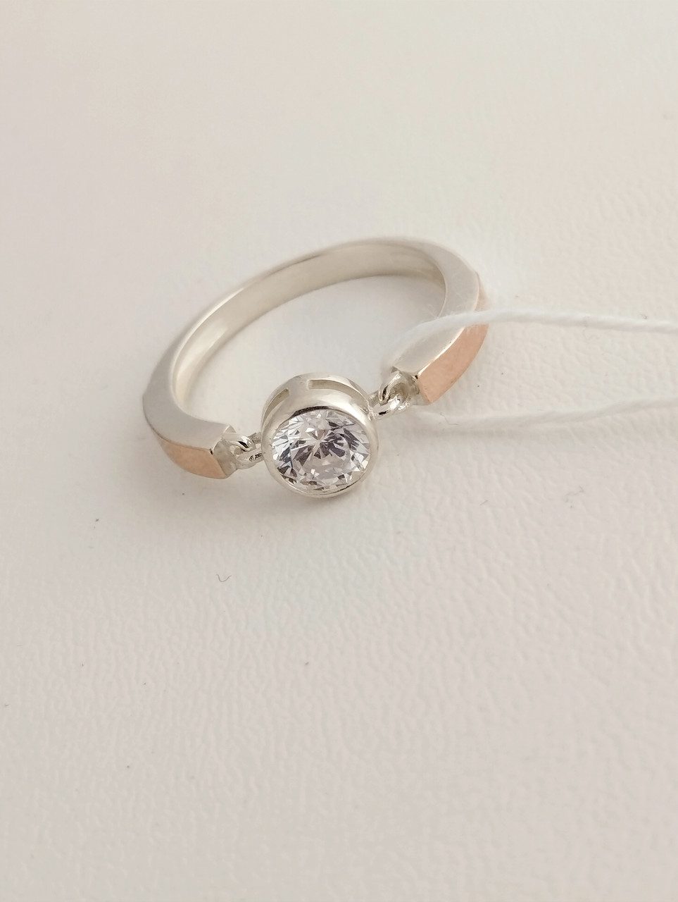 Срібне кільце із золотими пластинами Ukr-gold