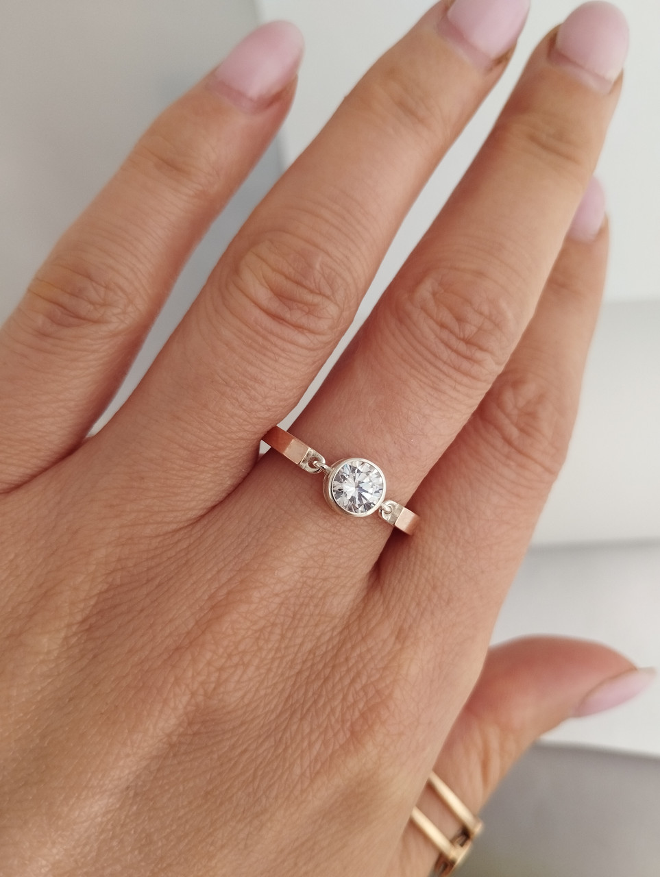 Срібне кільце із золотими пластинами Ukr-gold - Зображення 2