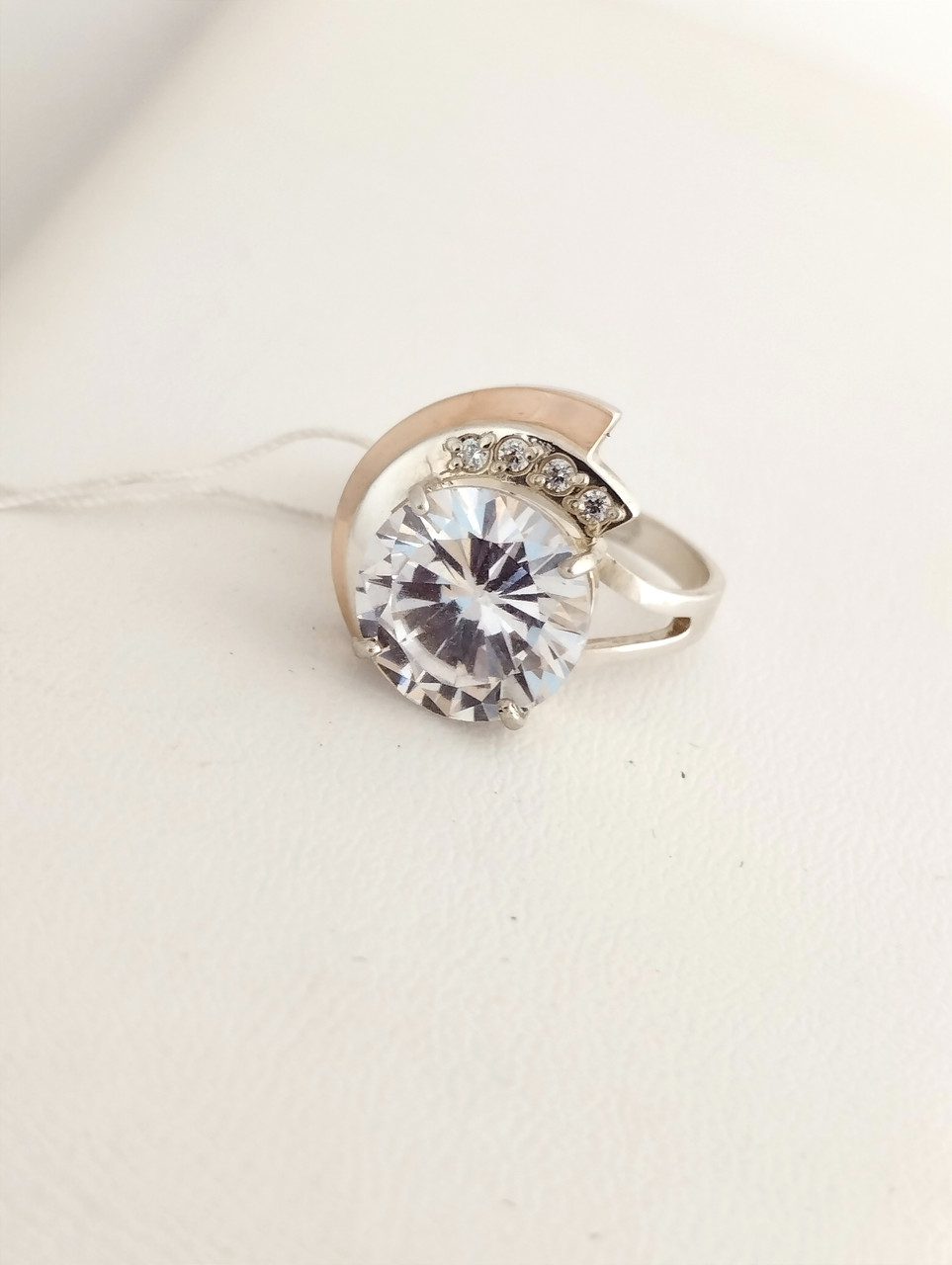 Срібне кільце із золотими пластинами Ukr-gold