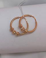 Золоті сережки 585 проби, сережки кільця з кульками золоті сережки кільця - Зображення 2