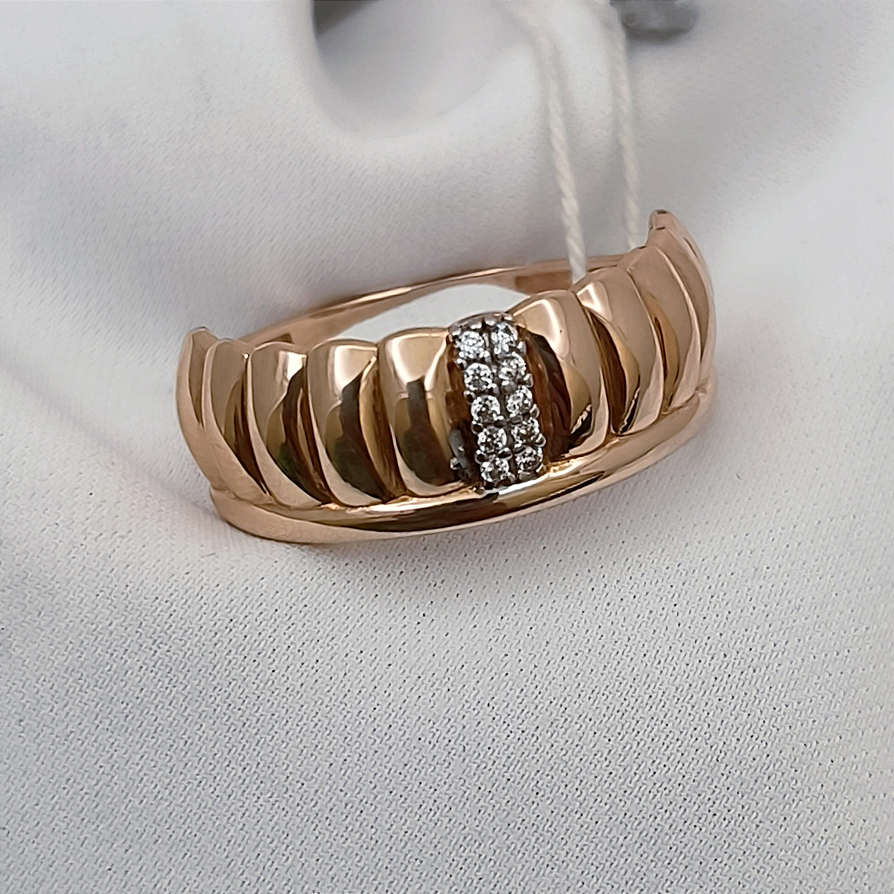 Золоте кільце 585 проби зі вставкою цирконію - Зображення 2