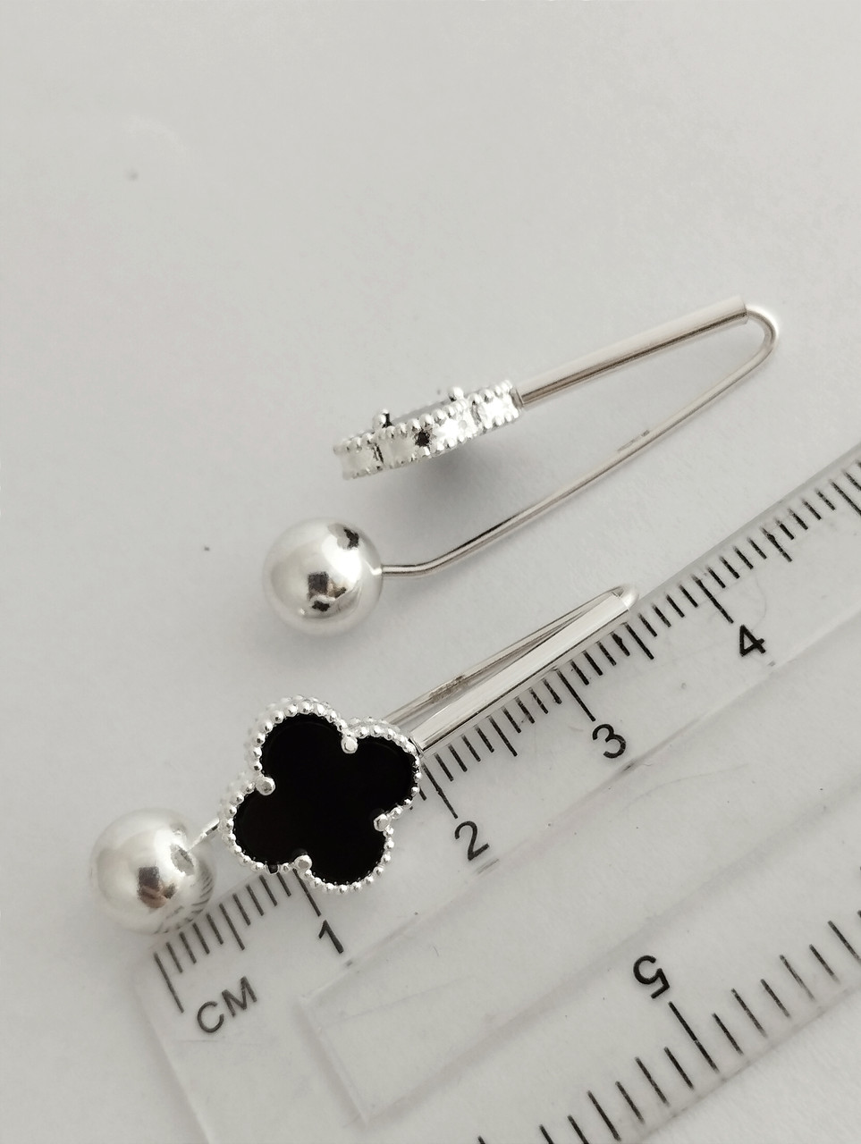 Срібні сережки з оніксом Ukr-gold - Зображення 2