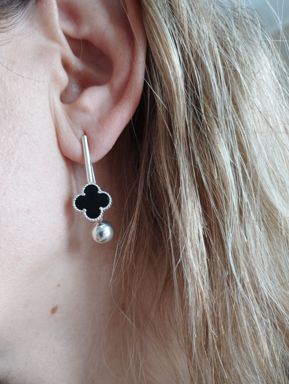 Срібні сережки з оніксом Ukr-gold - Зображення 3