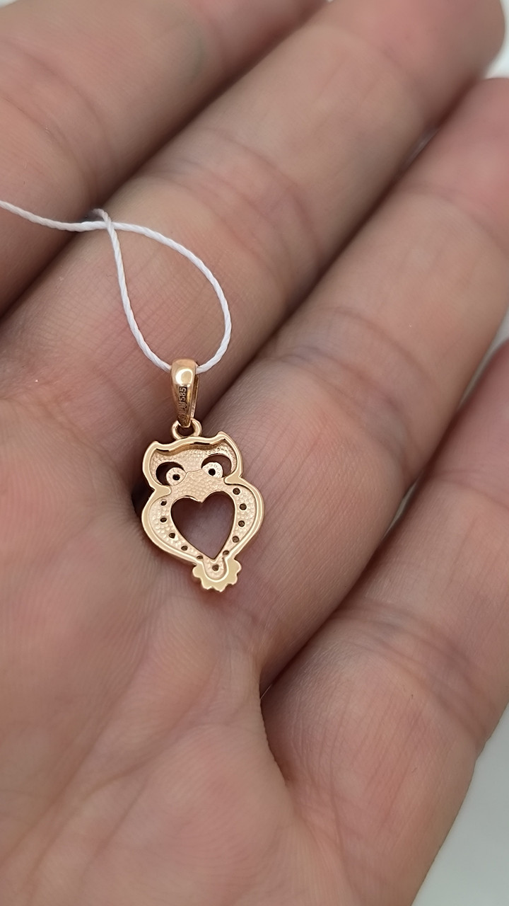 Золотий кулон сова 585 проби - Зображення 2