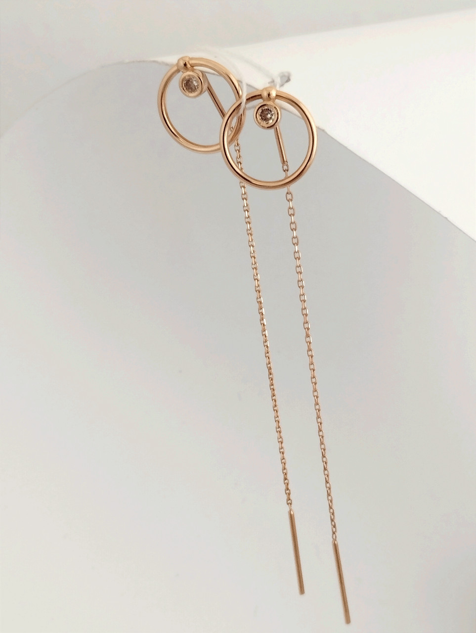 Золоті сережки протяжки Ukr-gold