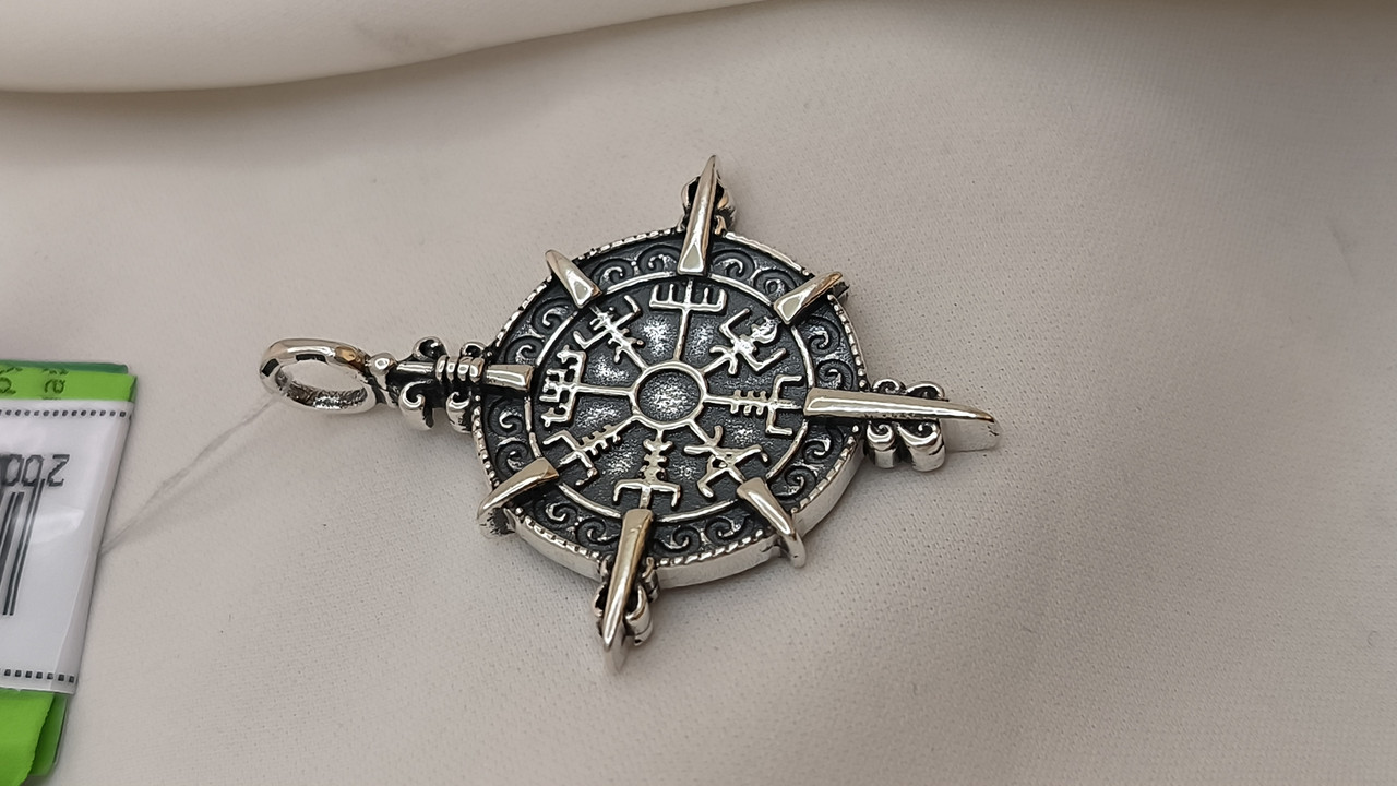 Срібний амулет 925 проби "шолом Страху" - Зображення 2