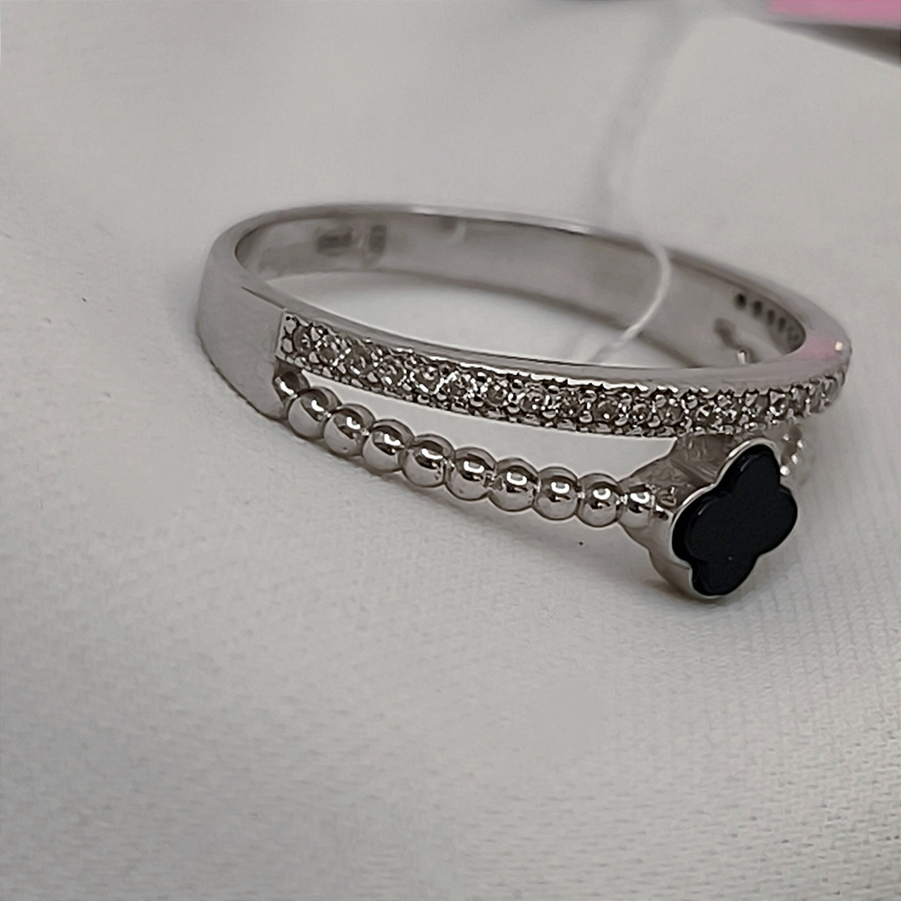 Срібне кільце-клейвер із оніксом 925 проби - Зображення 2