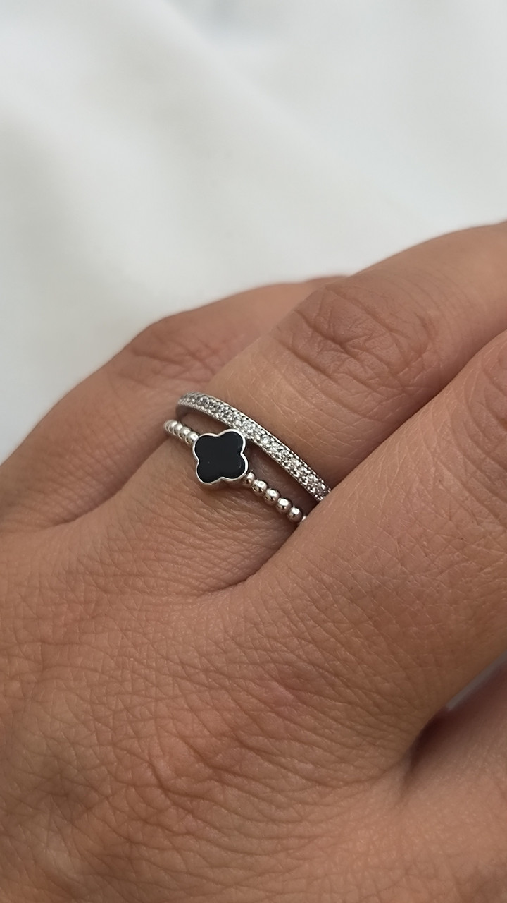 Срібне кільце-клейвер із оніксом 925 проби - Зображення 4