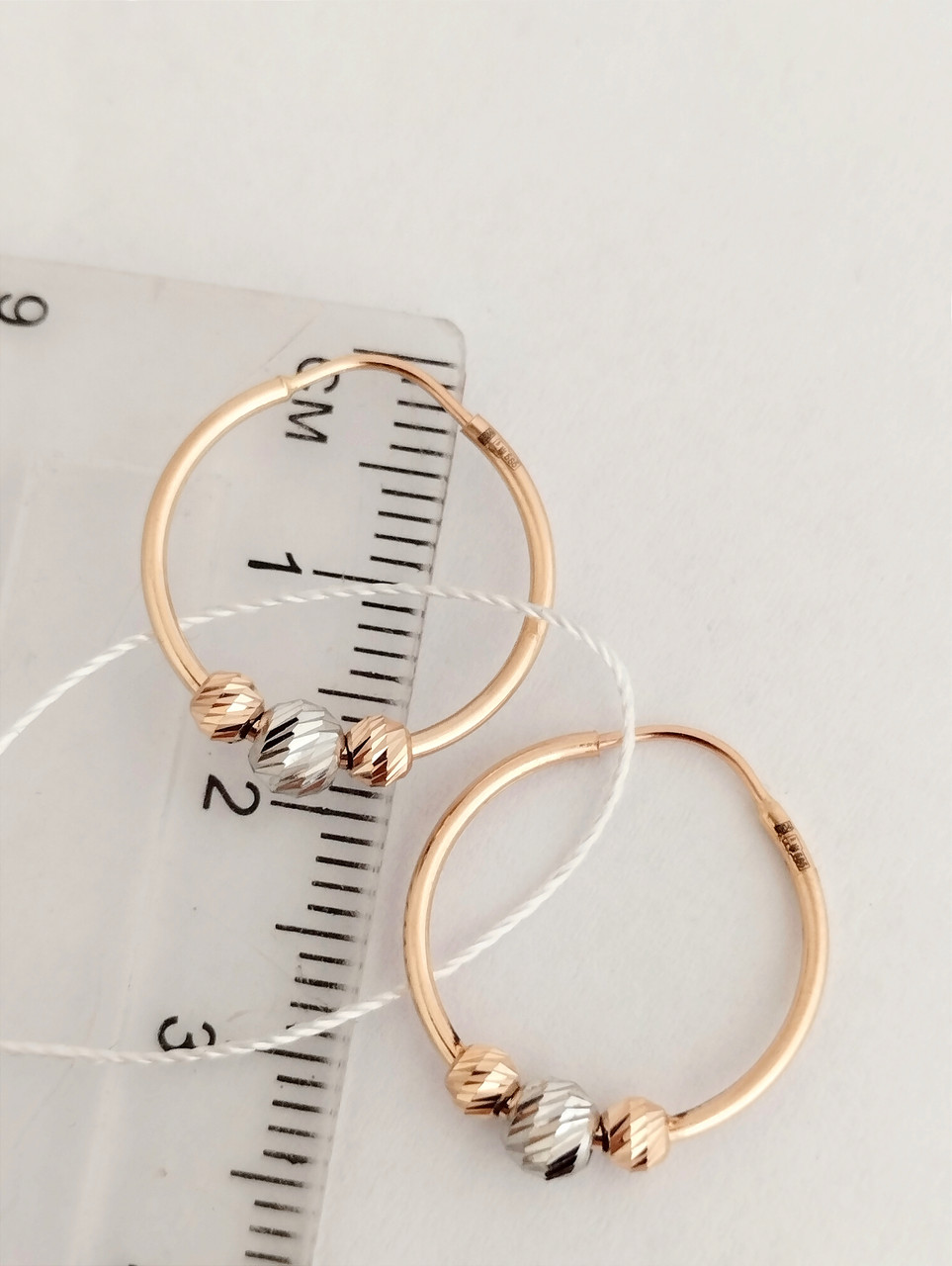 Золоті сережки кільцями Ukr-gold - Зображення 2