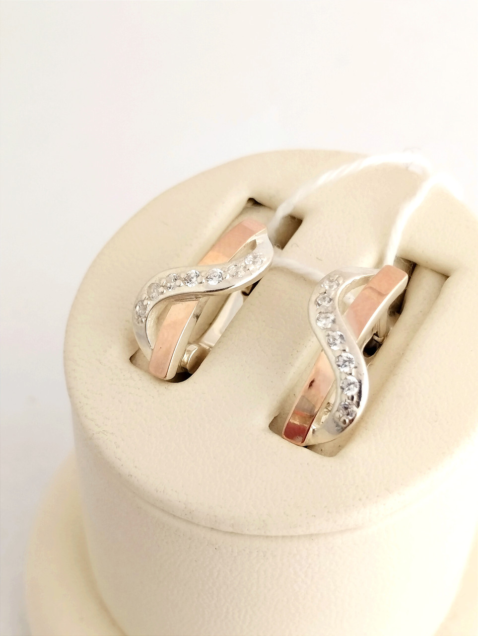 Срібні сережки із золотими пластинами Ukr-gold