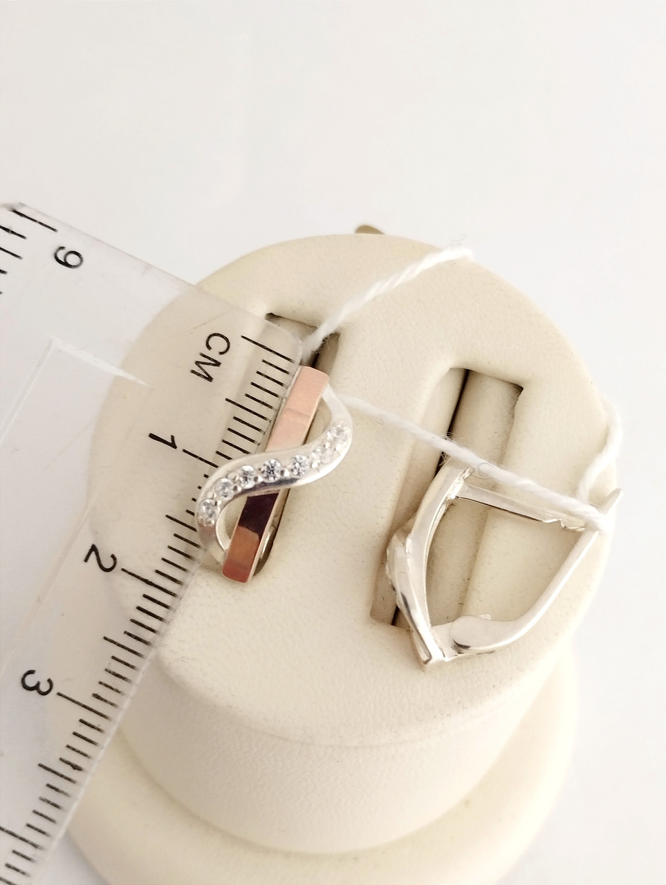 Срібні сережки із золотими пластинами Ukr-gold - Зображення 2