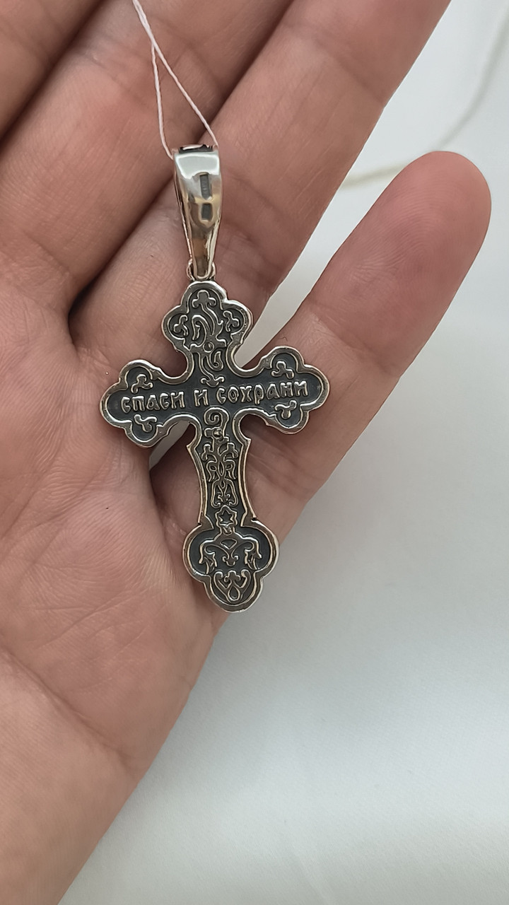 Срібний християнський хрестик 925 проби - Зображення 7