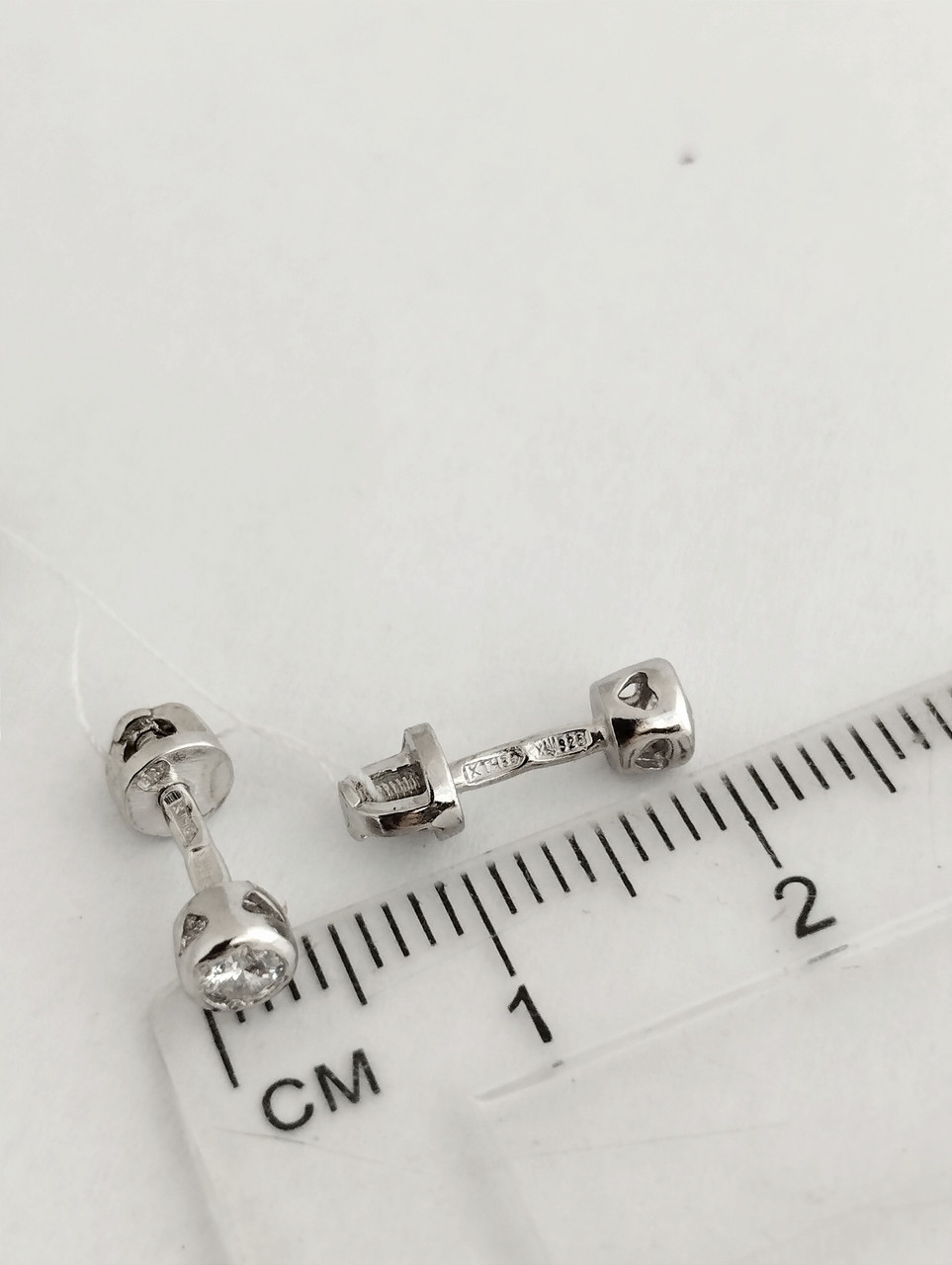 Срібні сережки гвоздики Ukr-gold - Зображення 2