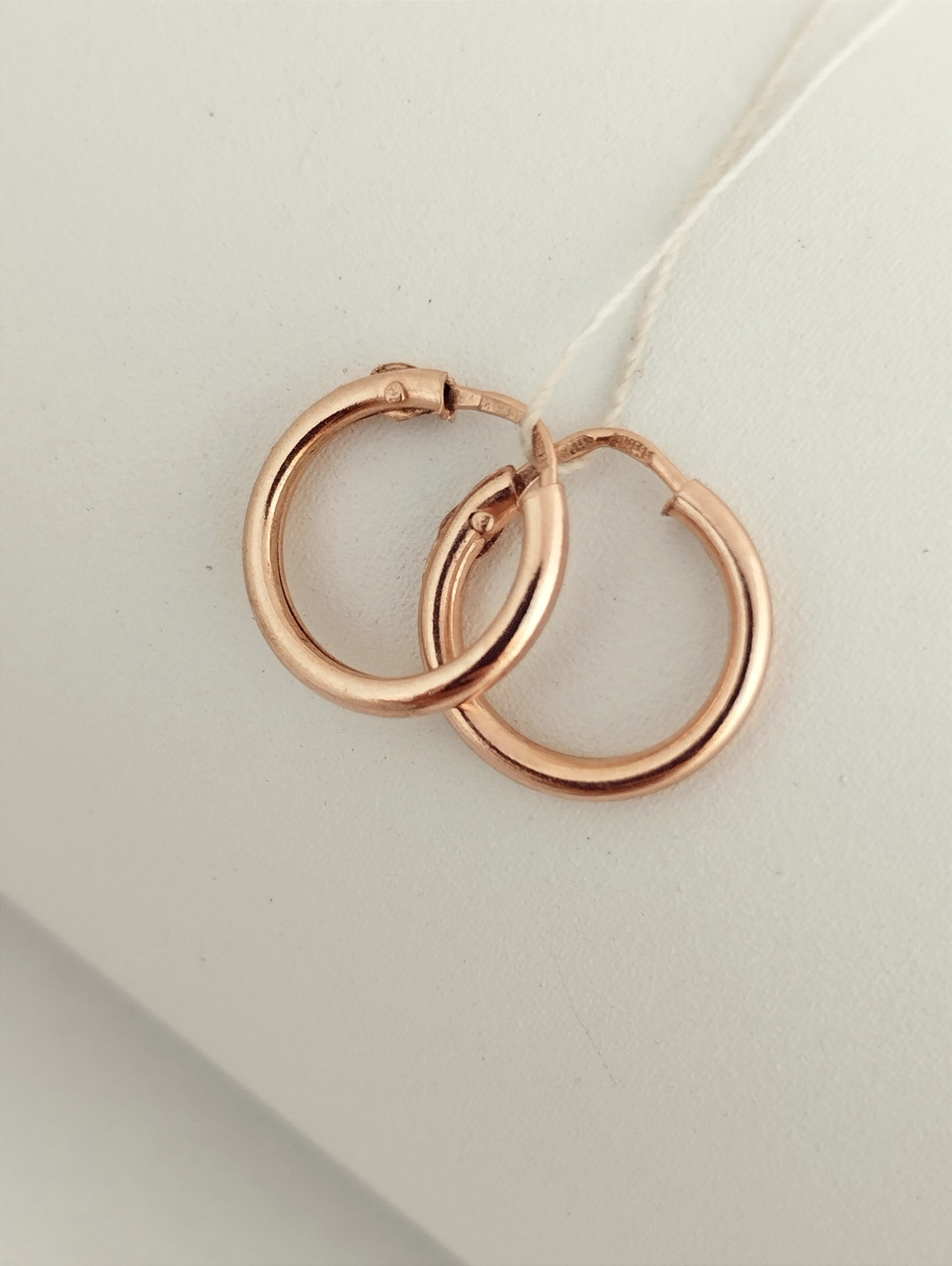 Золотые серьги кольца с красного золота 585 пробы золоті кульчіки круглі сережки купити.