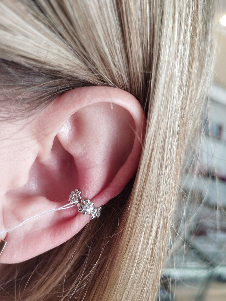 Срібна сережка кафа Ukr-gold - Зображення 2