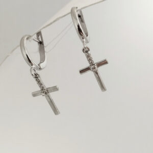 6240665377_serebryanye-sergi-krestiki.jpg Срібні сережки хрестики Ukr-gold