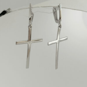 6240677649_serebryanye-sergi-krestiki.jpg Срібні сережки хрестики Ukr-gold