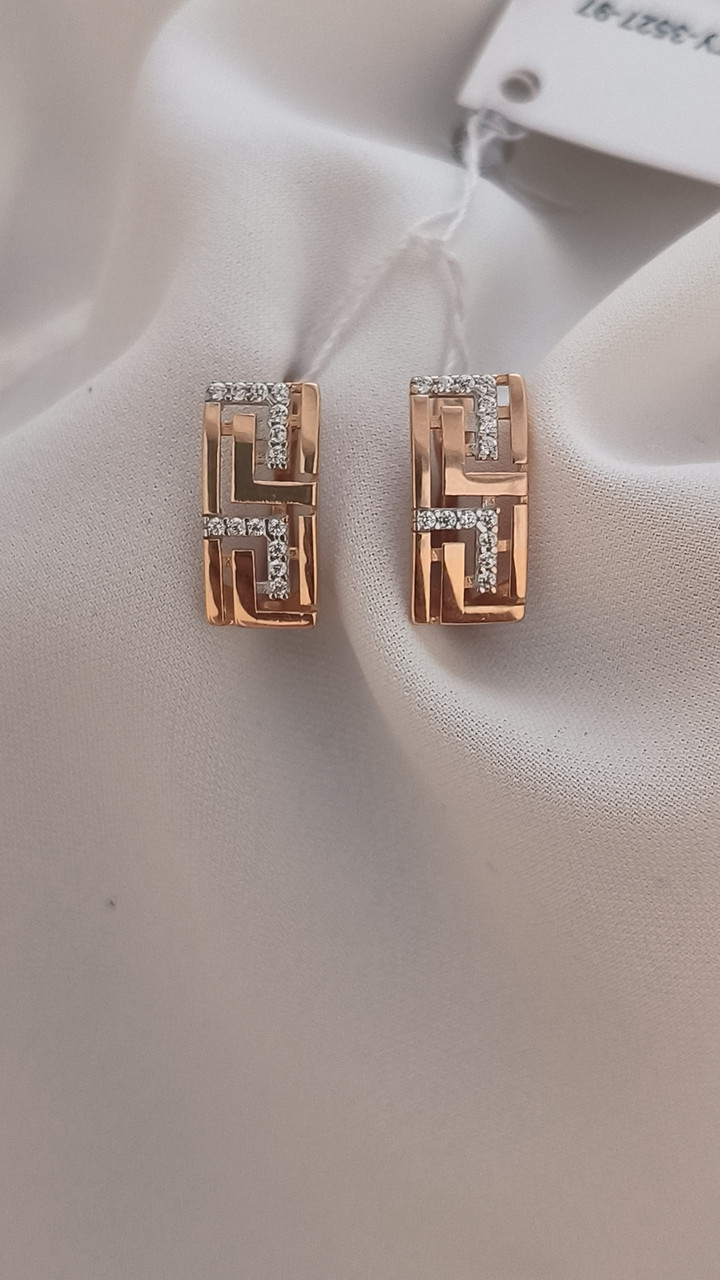 Золоті сережки англійською замком 585 проби - Зображення 4