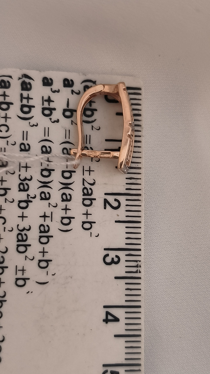 Золоті сережки англійською замком 585 проби - Зображення 3