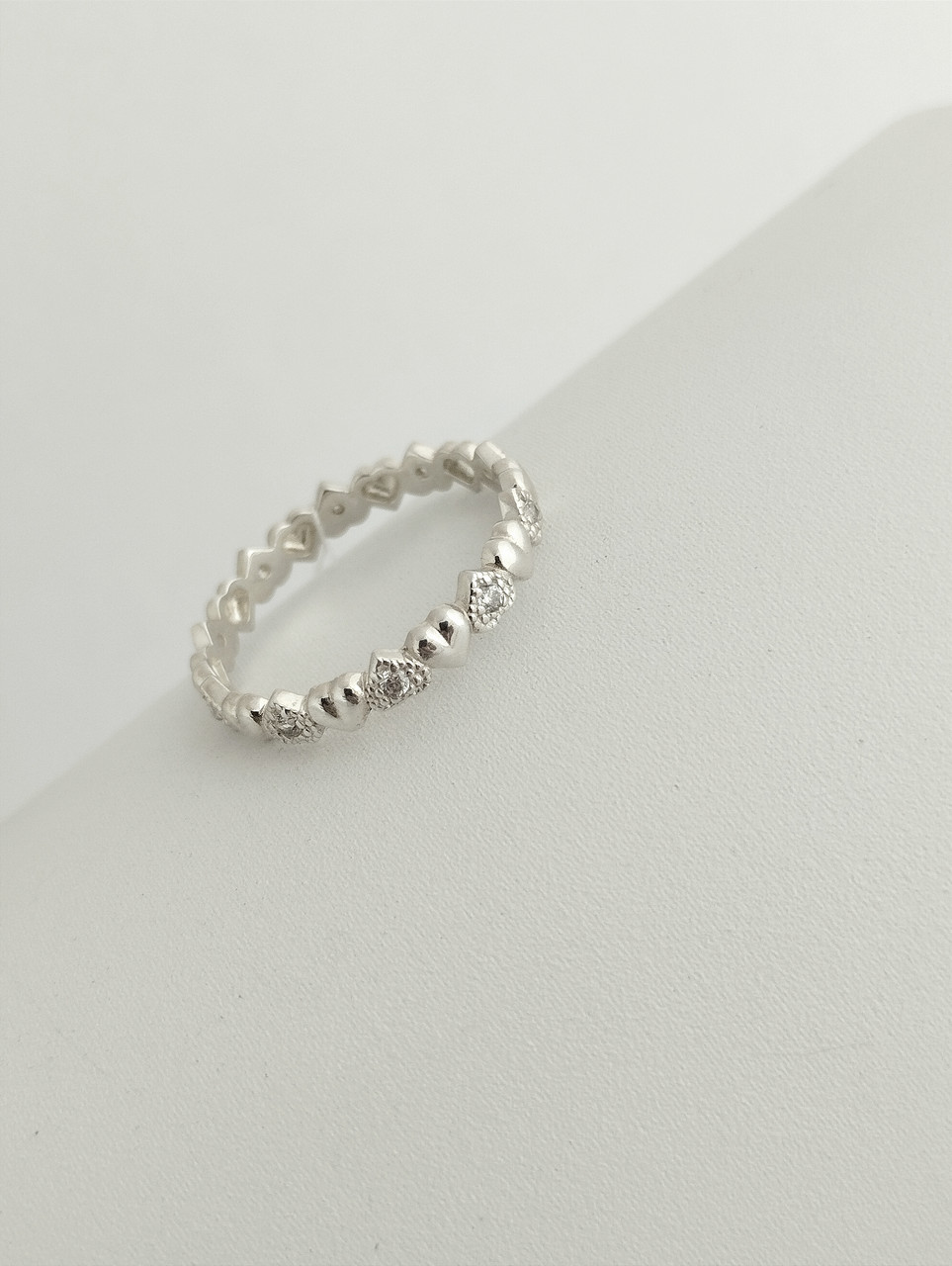 Срібне кільце серце Ukr-gold