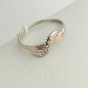 Срібне кільце із золотими пластинами Ukr-gold