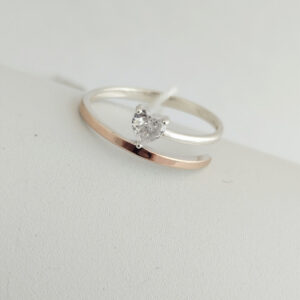 Срібне кільце із золотими пластинами Ukr-gold