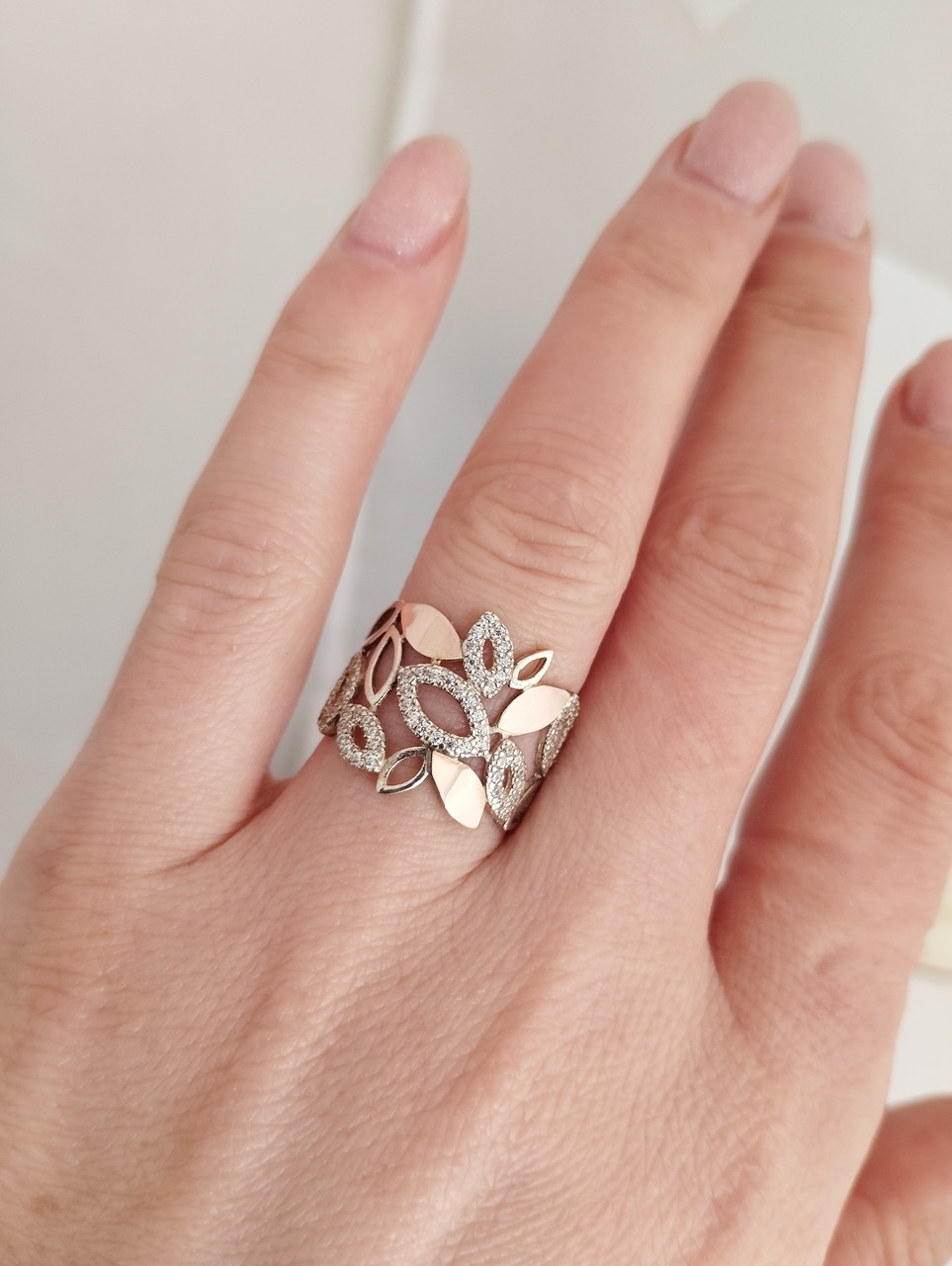 Срібне кільце із золотими пластинами Ukr-gold - Зображення 3